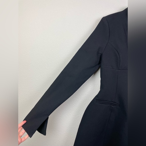 Babyboo Women's Large Kelly Mini Dress Black Long Sleeve Open Back Hourglass Sha - Picture 5 of 16